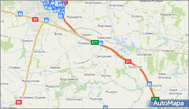 mapa Cempkowo, Cempkowo na mapie Targeo