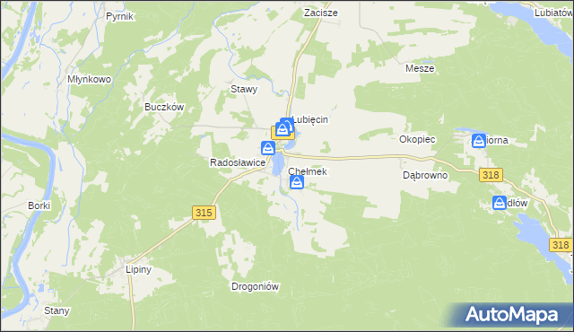mapa Chełmek gmina Nowa Sól, Chełmek gmina Nowa Sól na mapie Targeo