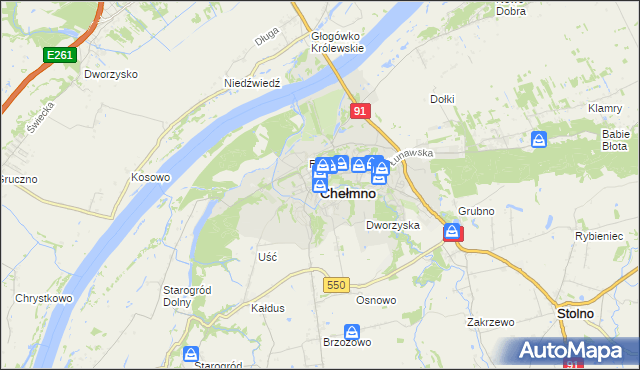 mapa Chełmno, Chełmno na mapie Targeo