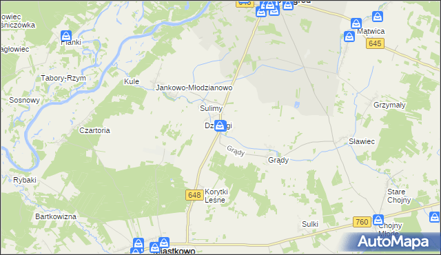 mapa Chmielewo gmina Nowogród, Chmielewo gmina Nowogród na mapie Targeo