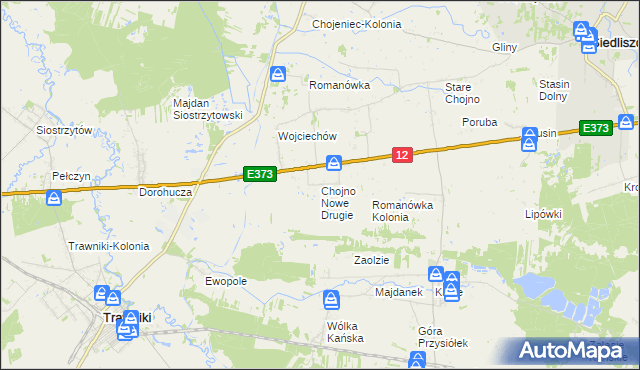 mapa Chojno Nowe Drugie, Chojno Nowe Drugie na mapie Targeo