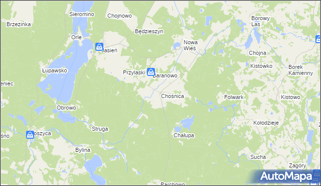 mapa Chośnica, Chośnica na mapie Targeo