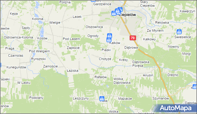 mapa Chotyze, Chotyze na mapie Targeo