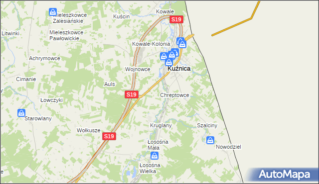 mapa Chreptowce, Chreptowce na mapie Targeo