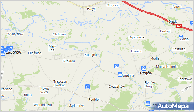 mapa Chruściki, Chruściki na mapie Targeo