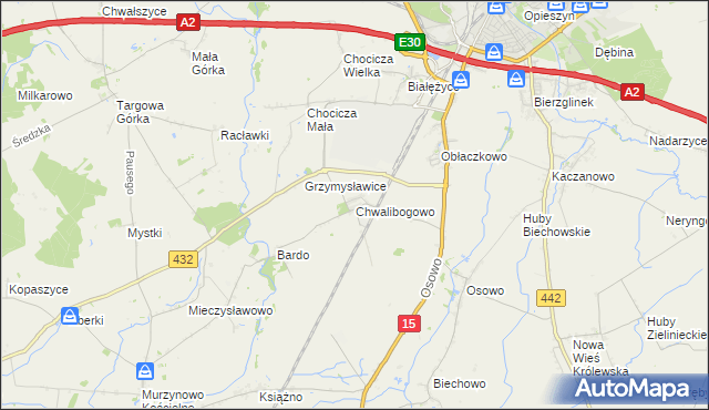 mapa Chwalibogowo gmina Września, Chwalibogowo gmina Września na mapie Targeo