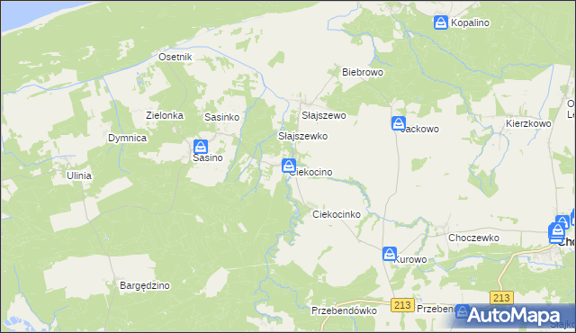 mapa Ciekocino, Ciekocino na mapie Targeo