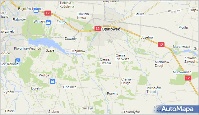 mapa Cienia Trzecia, Cienia Trzecia na mapie Targeo