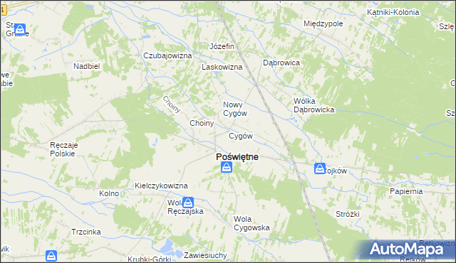 mapa Cygów, Cygów na mapie Targeo