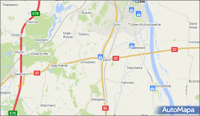 mapa Czarlin, Czarlin na mapie Targeo