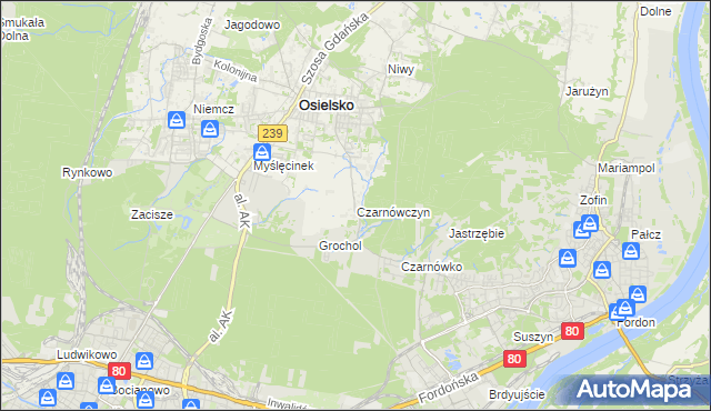 mapa Czarnówczyn, Czarnówczyn na mapie Targeo