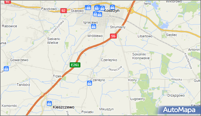 mapa Czerlejnko, Czerlejnko na mapie Targeo