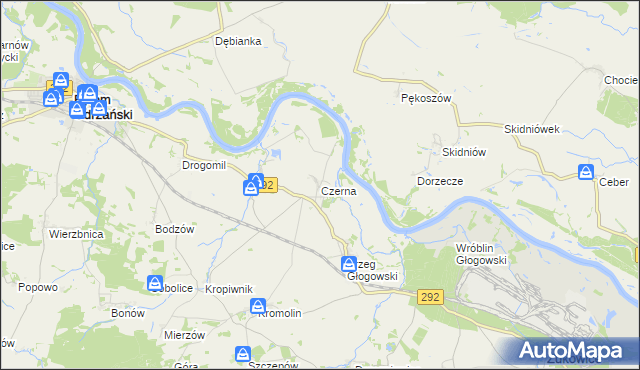 mapa Czerna gmina Żukowice, Czerna gmina Żukowice na mapie Targeo