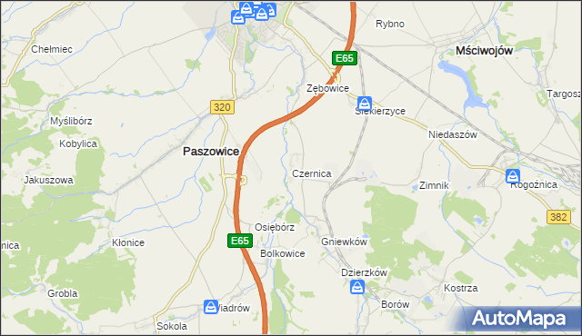 mapa Czernica gmina Dobromierz, Czernica gmina Dobromierz na mapie Targeo
