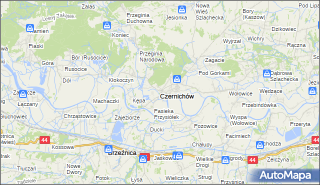 mapa Czernichów powiat krakowski, Czernichów powiat krakowski na mapie Targeo