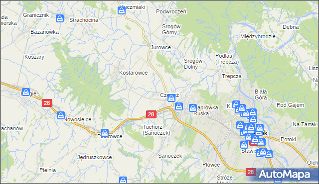 mapa Czerteż, Czerteż na mapie Targeo