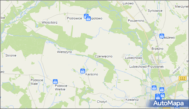 mapa Czerwięcino, Czerwięcino na mapie Targeo