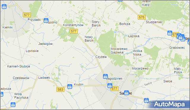 mapa Czyżew gmina Sanniki, Czyżew gmina Sanniki na mapie Targeo