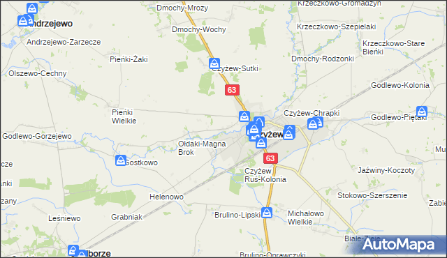 mapa Czyżew Ruś-Wieś, Czyżew Ruś-Wieś na mapie Targeo
