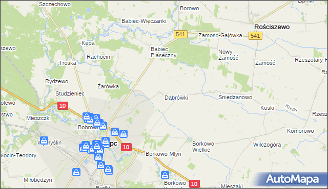 mapa Dąbrówki gmina Sierpc, Dąbrówki gmina Sierpc na mapie Targeo