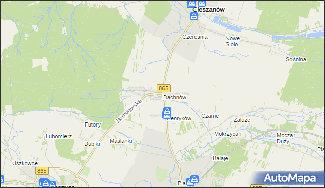 mapa Dachnów, Dachnów na mapie Targeo