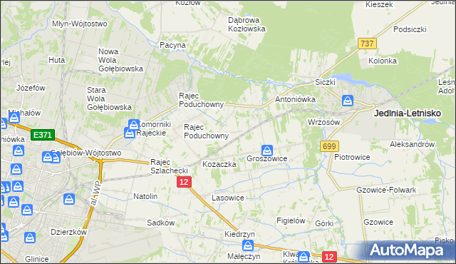 mapa Dawidów gmina Jedlnia-Letnisko, Dawidów gmina Jedlnia-Letnisko na mapie Targeo