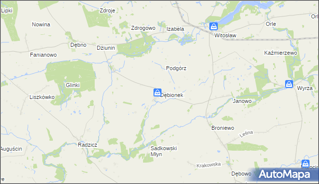 mapa Dębionek, Dębionek na mapie Targeo