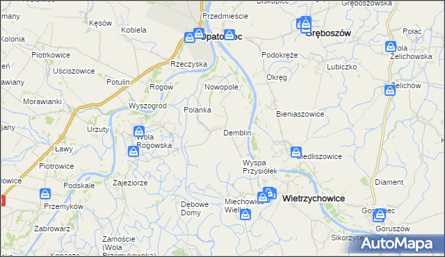 mapa Demblin, Demblin na mapie Targeo