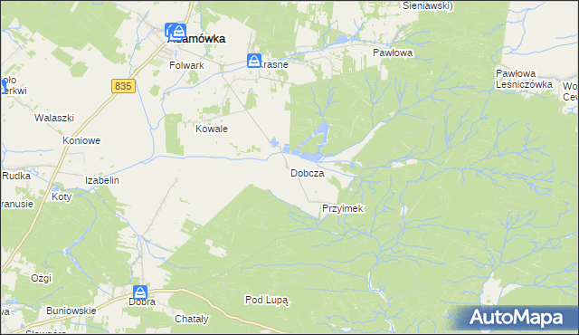 mapa Dobcza, Dobcza na mapie Targeo