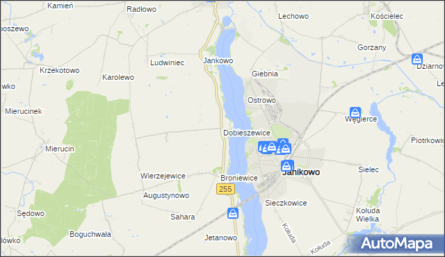mapa Dobieszewice, Dobieszewice na mapie Targeo