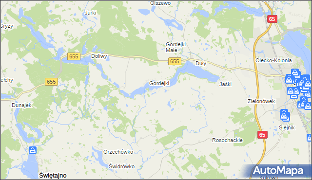 mapa Dobki gmina Olecko, Dobki gmina Olecko na mapie Targeo