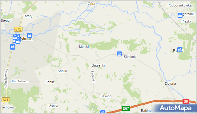 mapa Dobki gmina Tykocin, Dobki gmina Tykocin na mapie Targeo