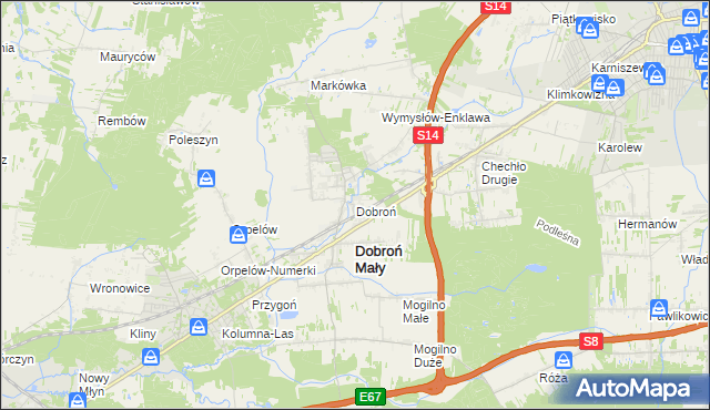 mapa Dobroń, Dobroń na mapie Targeo