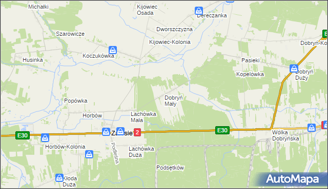 mapa Dobryń Mały, Dobryń Mały na mapie Targeo