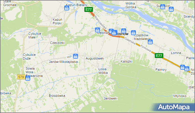 mapa Dobrzyń gmina Czosnów, Dobrzyń gmina Czosnów na mapie Targeo