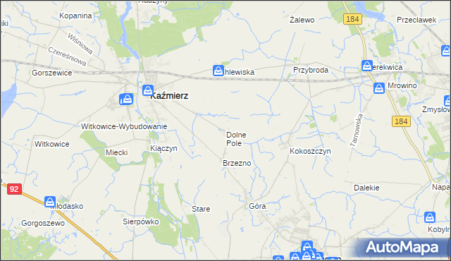 mapa Dolne Pole gmina Kaźmierz, Dolne Pole gmina Kaźmierz na mapie Targeo