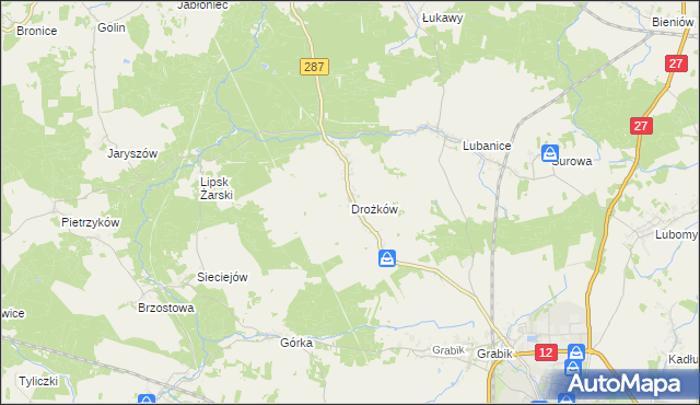 mapa Drożków, Drożków na mapie Targeo