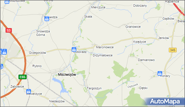 mapa Drzymałowice, Drzymałowice na mapie Targeo