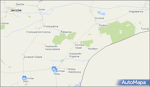 mapa Dyniska Nowe, Dyniska Nowe na mapie Targeo