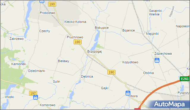 mapa Działyń gmina Kłecko, Działyń gmina Kłecko na mapie Targeo