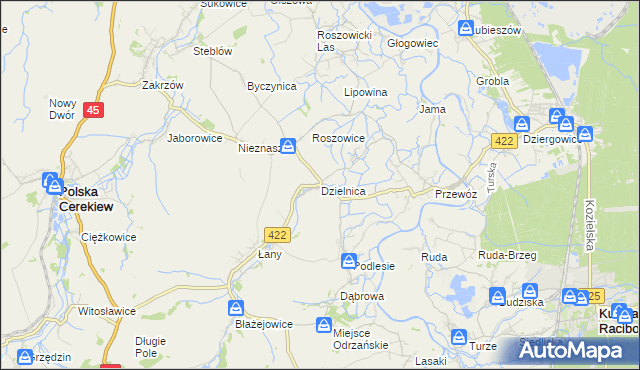 mapa Dzielnica gmina Cisek, Dzielnica gmina Cisek na mapie Targeo