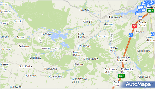 mapa Dziurdzioły, Dziurdzioły na mapie Targeo