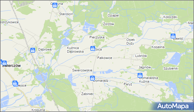 mapa Fałkowice gmina Pokój, Fałkowice gmina Pokój na mapie Targeo