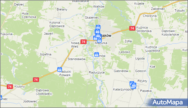 mapa Felinów gmina Osjaków, Felinów gmina Osjaków na mapie Targeo