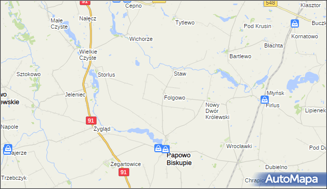 mapa Folgowo, Folgowo na mapie Targeo