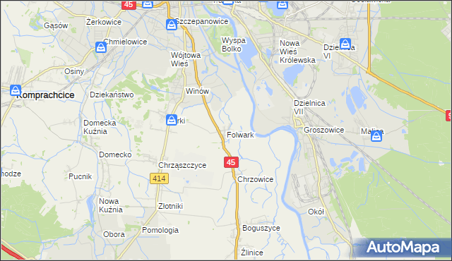mapa Folwark gmina Prószków, Folwark gmina Prószków na mapie Targeo