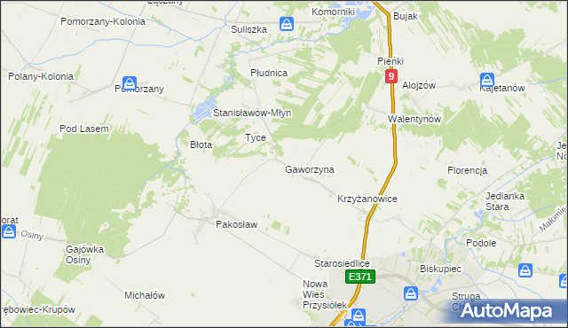 mapa Gaworzyna, Gaworzyna na mapie Targeo