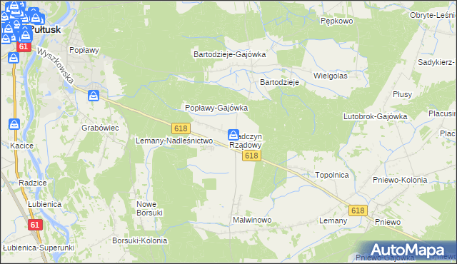 mapa Gładczyn Rządowy, Gładczyn Rządowy na mapie Targeo