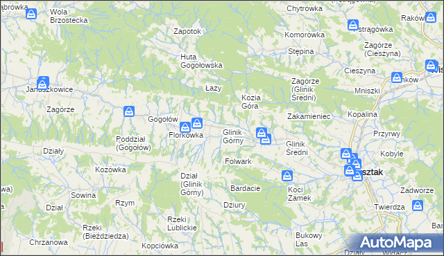 mapa Glinik Górny, Glinik Górny na mapie Targeo