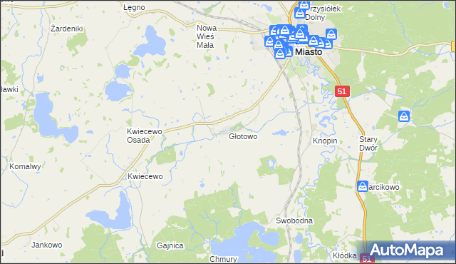 mapa Głotowo, Głotowo na mapie Targeo